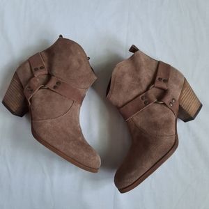 Firth Suede Ankle Boots Booties Harness Tan 39 8.5